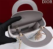 	 Okify Dior Lady Small Grey Bead Embroidery 17*15*7cm - 6