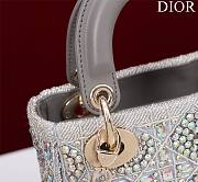	 Okify Dior Lady Small Grey Bead Embroidery 17*15*7cm - 5
