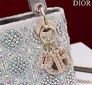 	 Okify Dior Lady Small Grey Bead Embroidery 17*15*7cm - 2