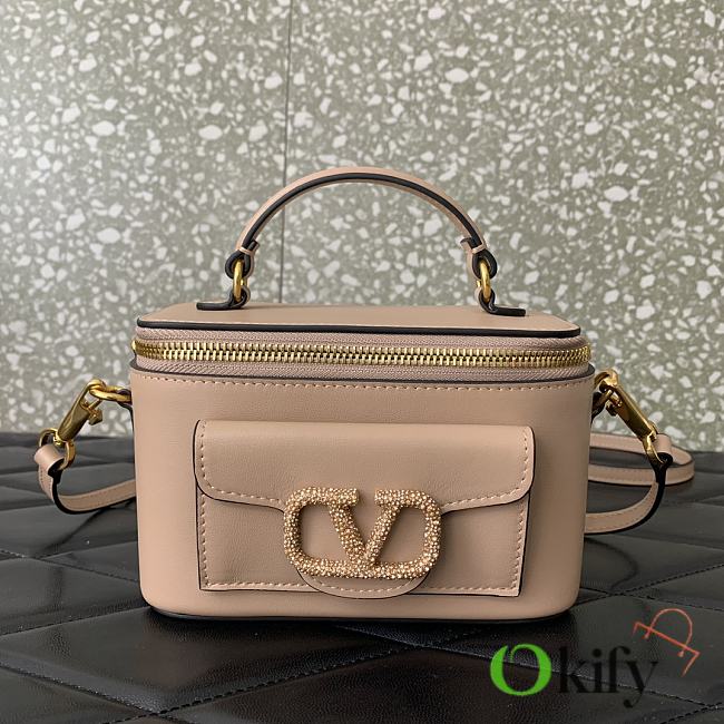 Okify Mini Locò Handbag Calfskin Beige 16.5x10x7.5cm - 1