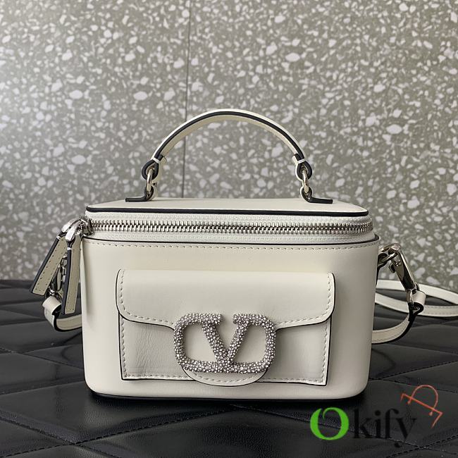 	 Okify Mini Locò Handbag Calfskin White 16.5x10x7.5cm - 1