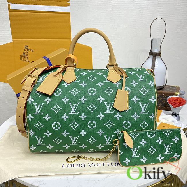 	 Okify Louis Vuitton Speedy 9 Bandoulière Green 40*26*23cm - 1
