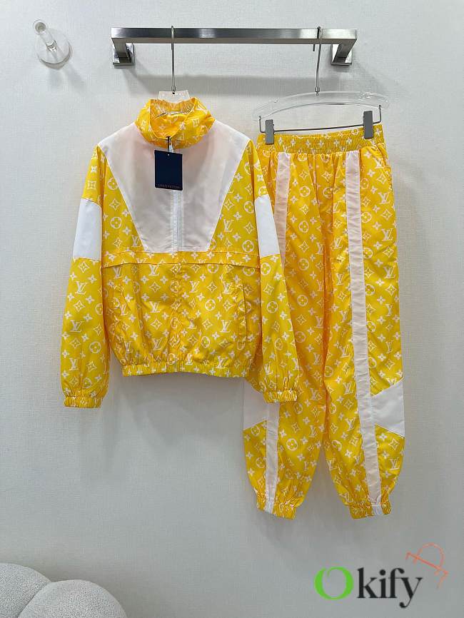 Okify Louis Vuitton Monogram Yellow Tracksuit SML - 1