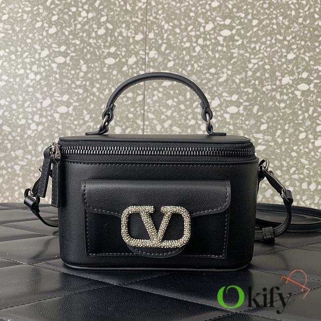 Okify Mini Locò Handbag Calfskin Black 16.5x10x7.5cm - 1