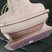 Okify Valentino Small Locò Rhinestones Shoulder Bag Pink 19x10.5x5cm - 2