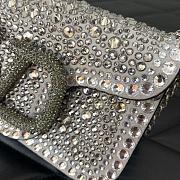 	 Okify Valentino Small Locò Rhinestones Shoulder Bag Grey 19x10.5x5cm - 2