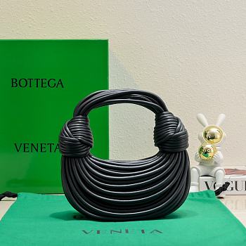 	 Okify Bottega Veneta Double Knot Black Leather 22x6.5x15.5