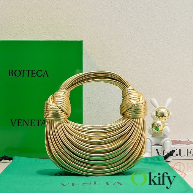 	 Okify Bottega Veneta Double Knot Gold Leather 22x6.5x15.5 - 1