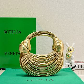 	 Okify Bottega Veneta Double Knot Gold Leather 22x6.5x15.5