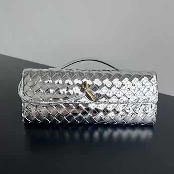 Okify Bottega Veneta Long Clutch Silver Gold Hardware Size 31x13x3