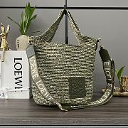 Okify Loewe Mini Slit Bag In Raffia Green 30*8*30cm - 1