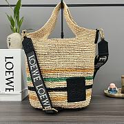 	 Okify Loewe Mini Slit Bag In Raffia Beige 30*8*30cm - 1