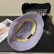 Okify Prada Women Raffia Bucket Hat-Purple - 2