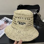 	 Okify Prada Women Raffia Bucket Hat-Beige - 2