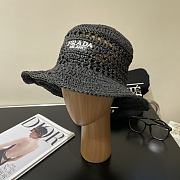 	 Okify Prada Women Raffia Bucket Hat-Black - 1