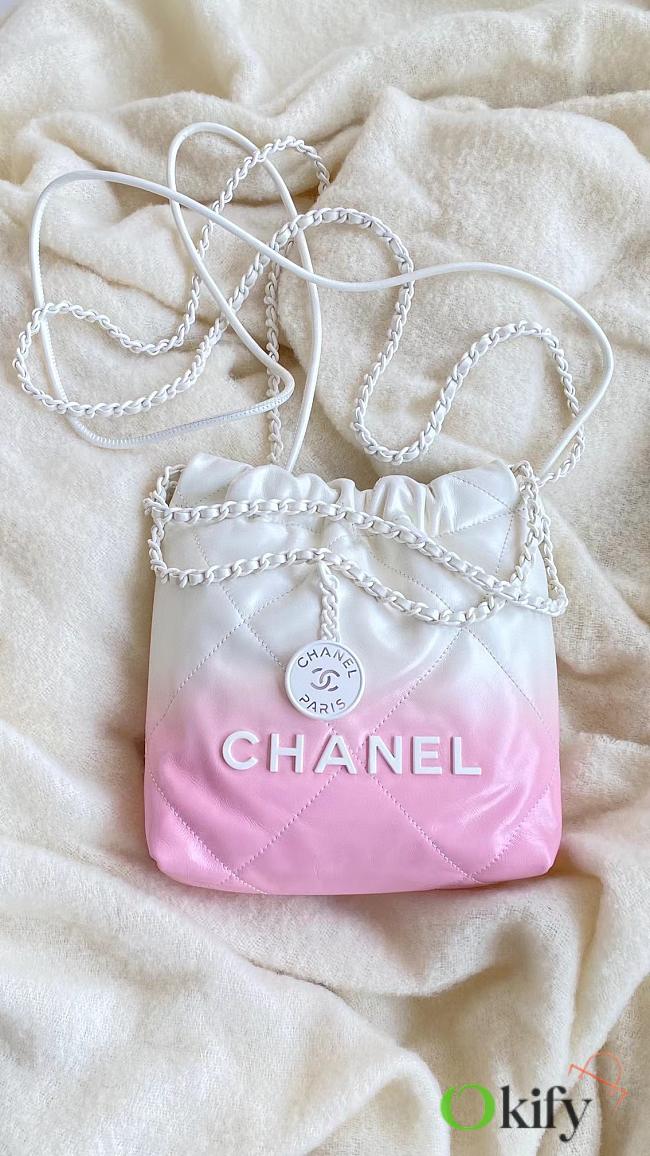 Okify Chanel 22 Mini Pink Pastel Bag Size 20 × 19 × 6 cm - 1