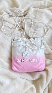 Okify Chanel 22 Mini Pink Pastel Bag Size 20 × 19 × 6 cm - 1