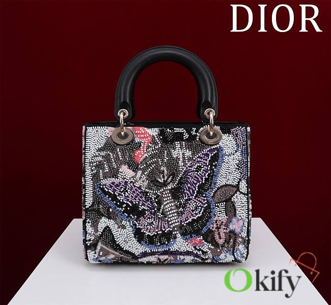 Okify Lady Dior Embroidery Butterfly 24*20*11cm - 1