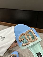 Okify Dolce&Gabbana Calfskin Slides  Blue 35-39 - 4