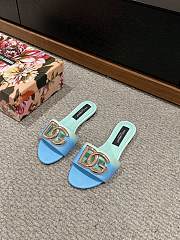 Okify Dolce&Gabbana Calfskin Slides  Blue 35-39 - 5