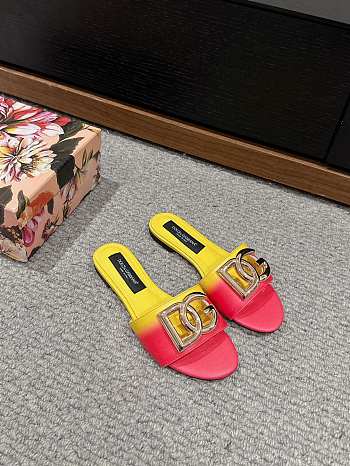 	 Okify Dolce&Gabbana Calfskin Slides Yellow 35-39