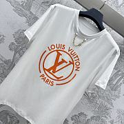 Okify Louis Vuitton Flocked LV T-Shirt Orange SML - 3