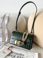 Okify Alexander McQueen Jewelled crocodile-effect satchel - 2