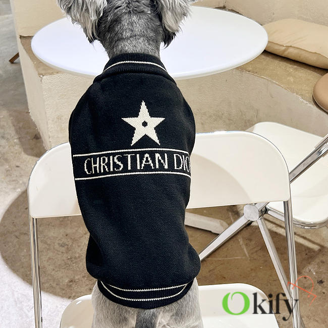 	 Okify Dior Clothes For Pet Black and Grey - 1