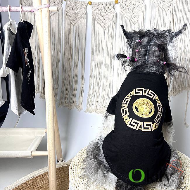 	 Okify Versace Clothes For Pet Black and White - 1