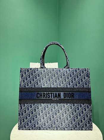 	 Okify Dior Large Tote Blue Denim 42*18*35cm