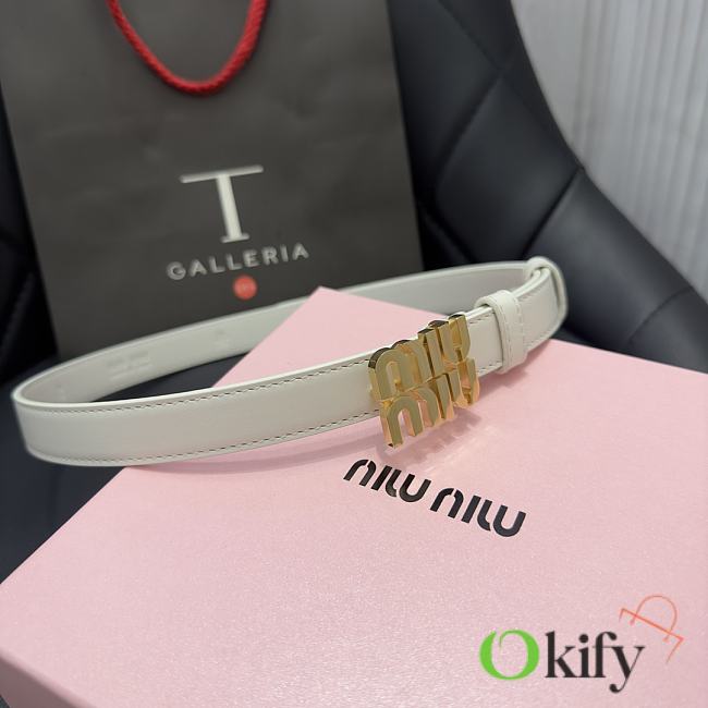 	 Okify Miu Miu White Belt 2cm - 1