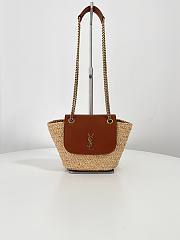 Okify Ysl Mini Manon In Raffia And Aged Vegetable-Tanned Leather  - 4