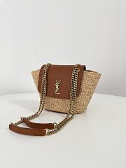 Okify Ysl Mini Manon In Raffia And Aged Vegetable-Tanned Leather  - 3