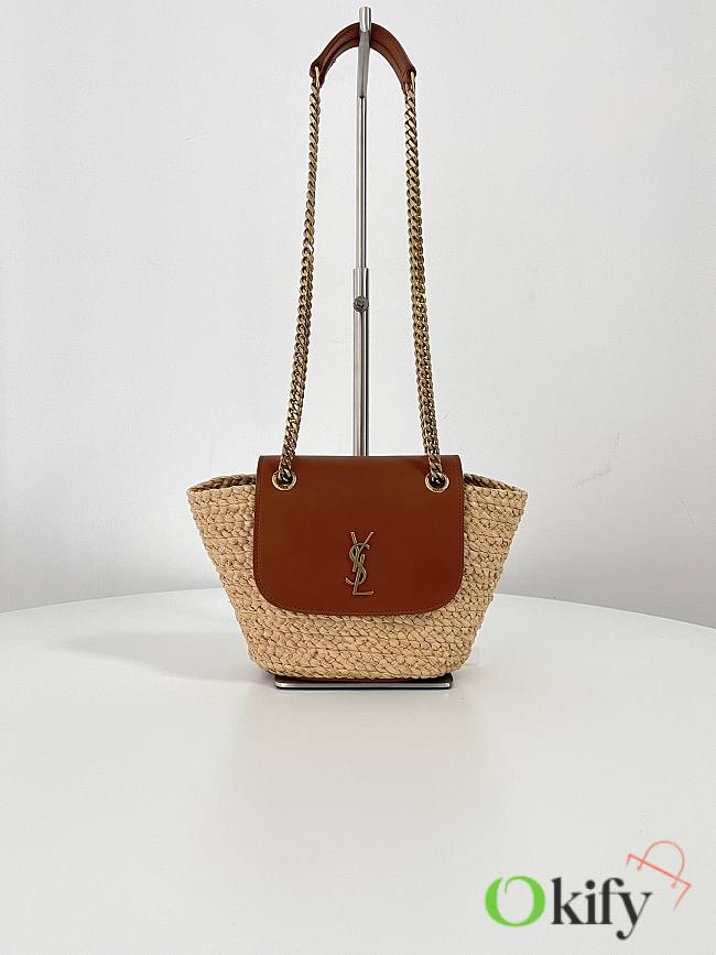 Okify Ysl Mini Manon In Raffia And Aged Vegetable-Tanned Leather  - 1