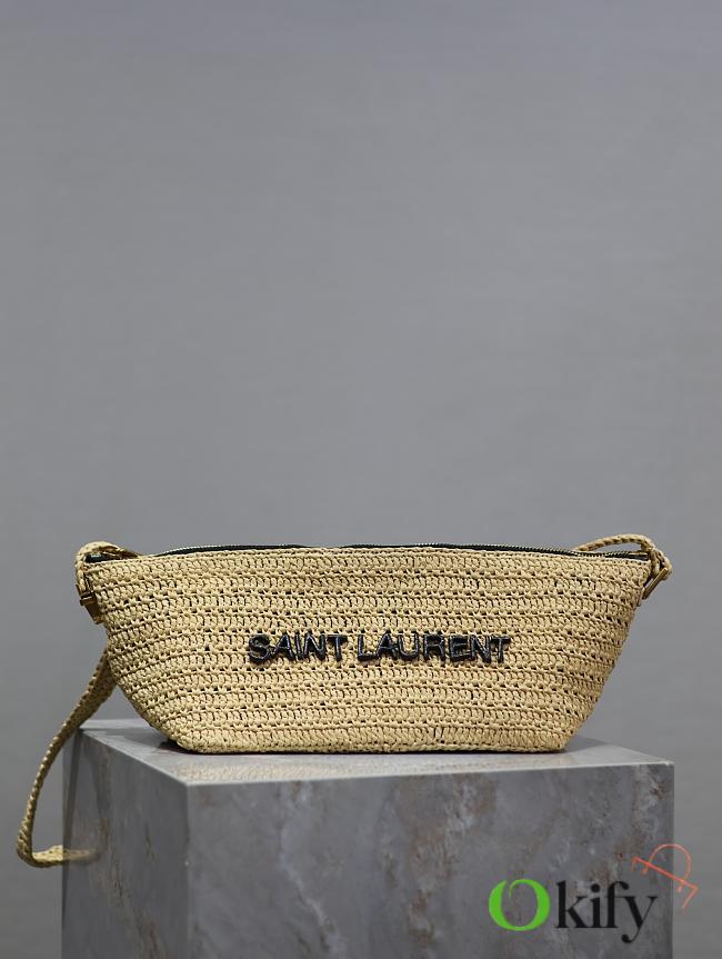 	 Okify YSL Crossbody Bag Le Rafia Logo Beige 23/26×14×14.5cm - 1