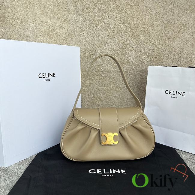 	 Okify Celine Poly Bag Medium Beige Size 33X 19X9 - 1