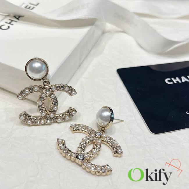 Okify Chanel Earrings Peal  - 1