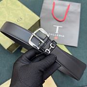 	 Okify Gucci Belt Black Silver Chain 3cm - 1