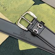 	 Okify Gucci Belt Black Silver Chain 3cm - 4