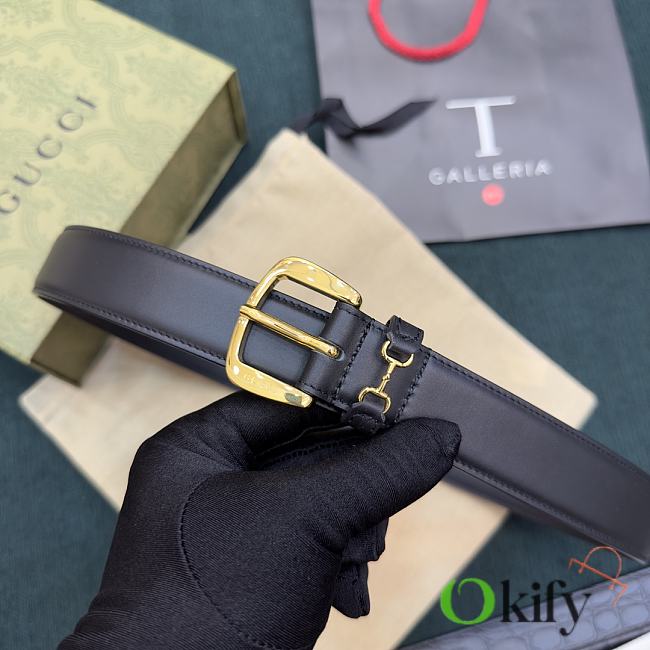 	 Okify Gucci Belt Black Gold Chain 3cm - 1