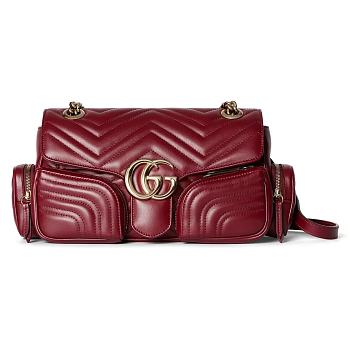 	 Okify GG Marmont Red SMall Multi-Pocket Bag 25.5x15x7cm