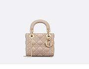 Okify Dior Lady Mini Beige Gold Hardware  Size 17 x 15 x 7 cm - 1