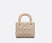 Okify Dior Lady Mini Beige Gold Hardware  Size 17 x 15 x 7 cm - 4