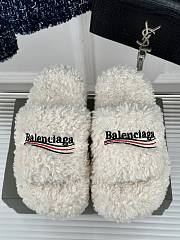 	 Okify Balenciaga Furry Slide Sandal White 35-40 - 1