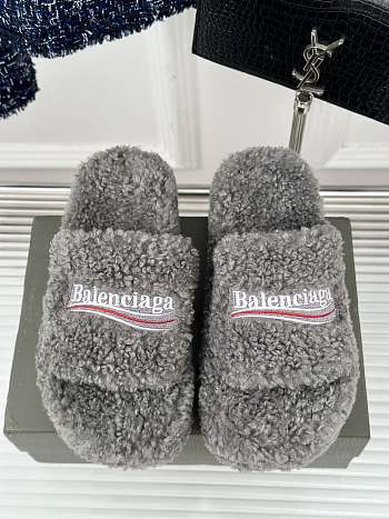 	 Okify Balenciaga Furry Slide Grey 35-40