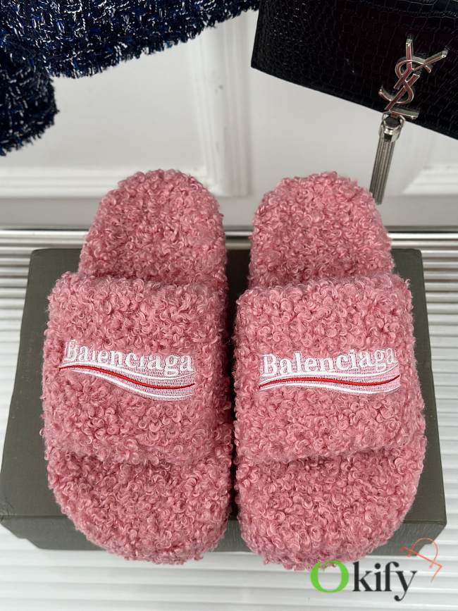 	 Okify Balenciaga Furry Slide Light Pink 35-40 - 1