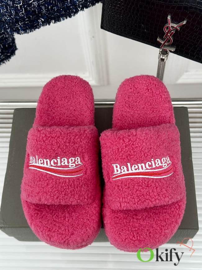 	 Okify Balenciaga Furry Slide Pink 35-40 - 1