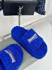 	 Okify Balenciaga Furry Slide Blue 35-40 - 5