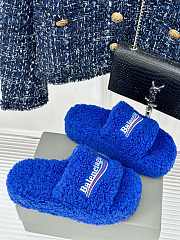 	 Okify Balenciaga Furry Slide Blue 35-40 - 3