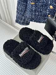 	 Okify Balenciaga Furry Slide Black 35-40 - 3